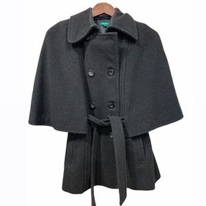United Colors of Benetton Olive Wool Cape Coat